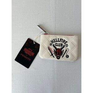 Stranger Things Primark Hellfire Club Quilted Coin Purse Cream New